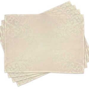Chic Cream Patterned Placemats Set